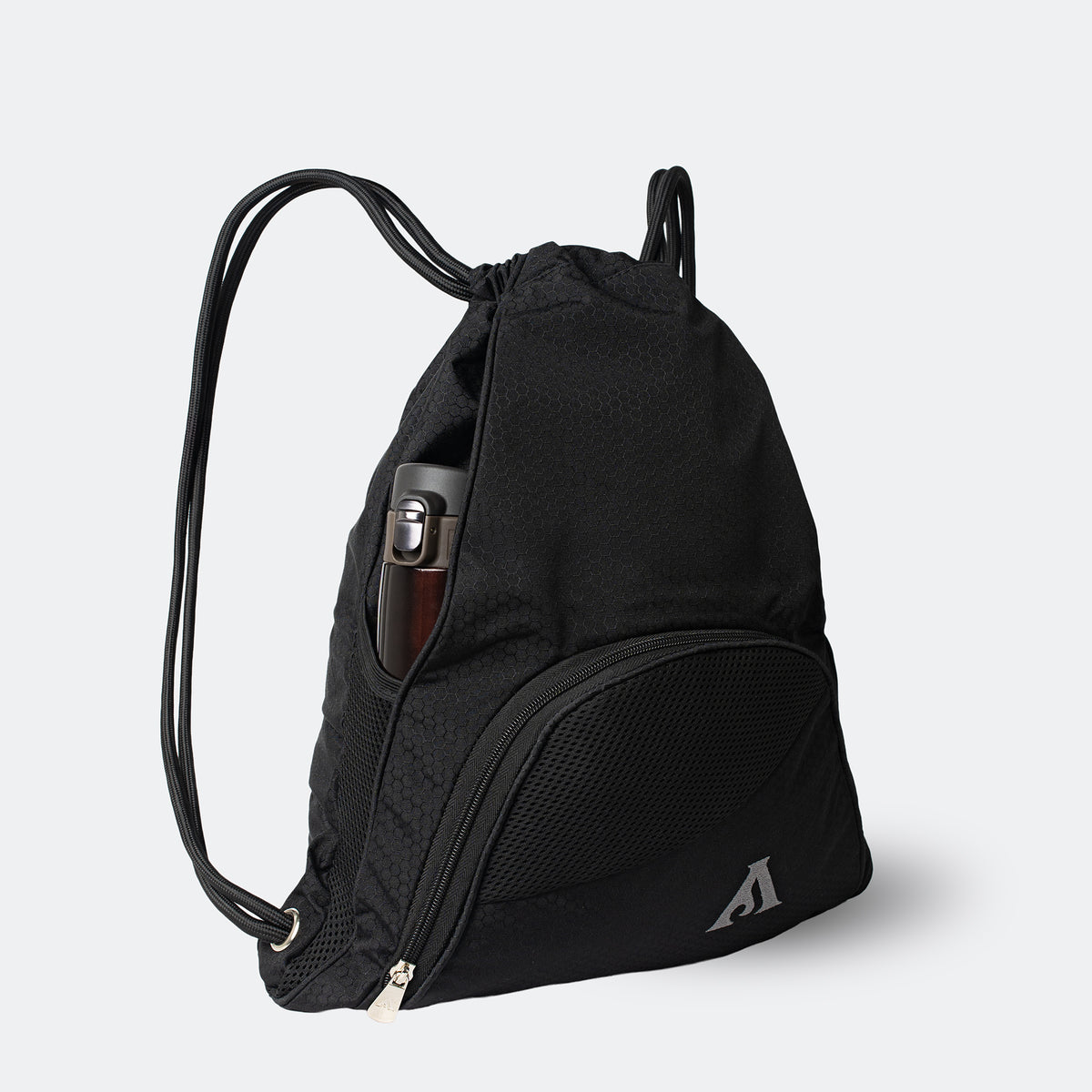TULA DEPORTIVA CON BOLSILLO PARA TERMO NEGRA