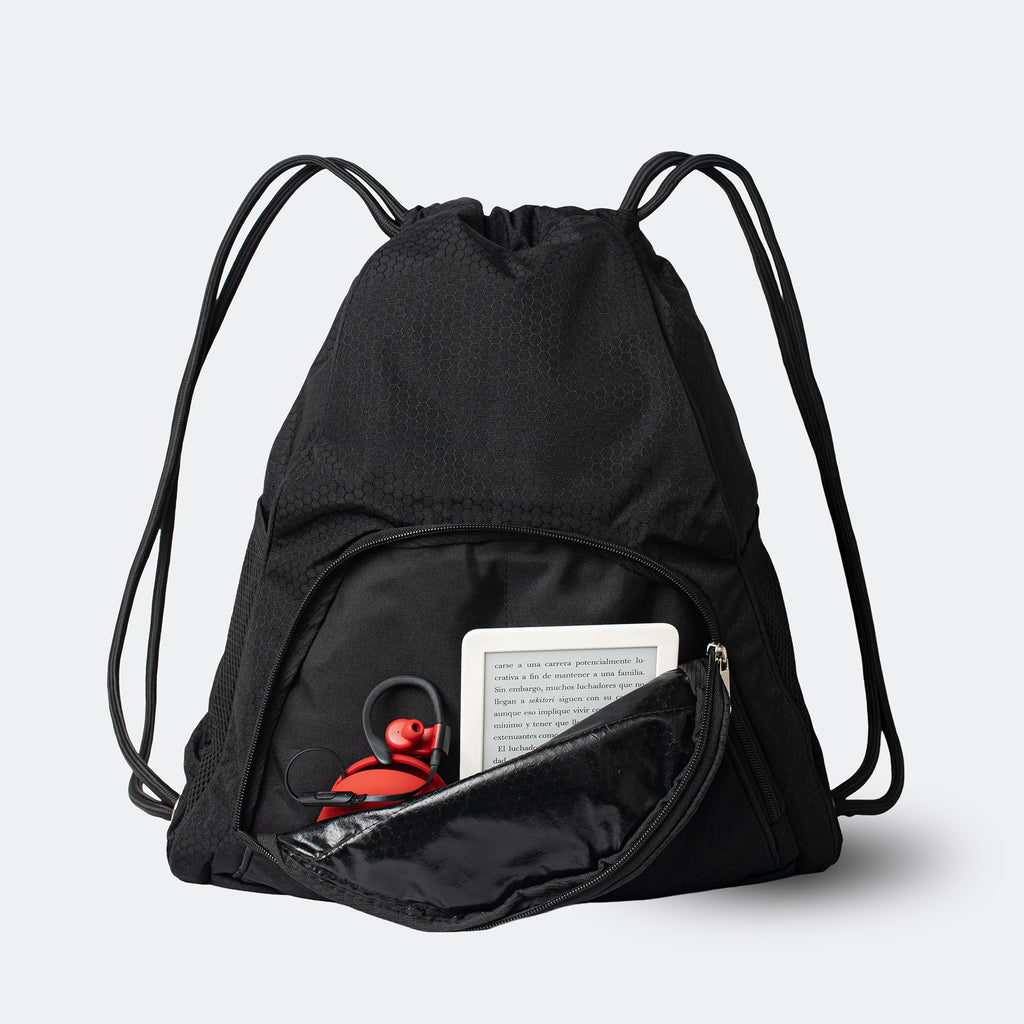 TULA DEPORTIVA CON BOLSILLO PARA TERMO NEGRA